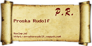 Proska Rudolf névjegykártya