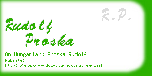 rudolf proska business card